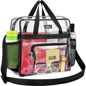 Clear Bag for Stadium Events 12×6×12 Clear Tote Lunch Bag with